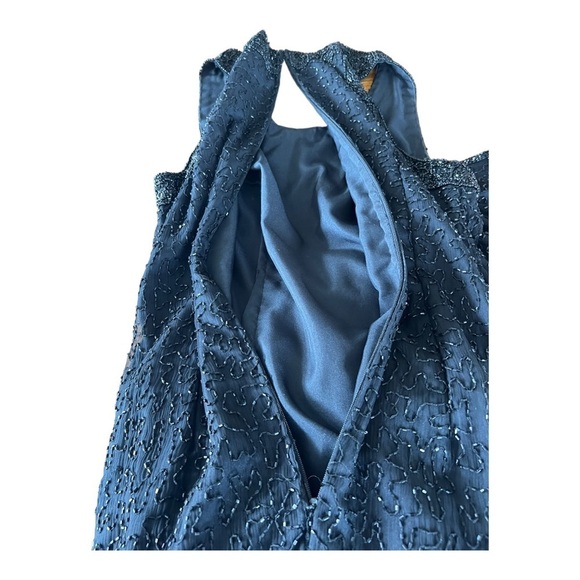 Laurence Kazar NY 100% Silk Shell Black Sequin  Beaded Cocktail Dress Size M - Picture 12 of 13